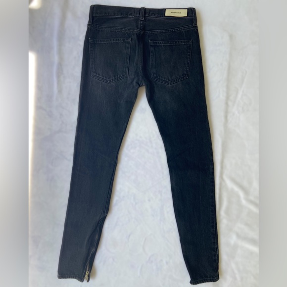 Fog Essentials Fear of God Ankle Zip Skinny Faded Denim Jeans - Size 28 - Picture 5 of 13
